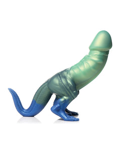 Dino Delight: Glittering Silicone Dinosaur Dildo with Suction Base