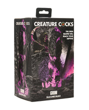 Load image into Gallery viewer, Grim Reaper&#39;s Delight Silicone Dildo - Black &amp; Purple
