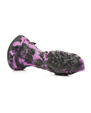 Load image into Gallery viewer, Grim Reaper&#39;s Delight Silicone Dildo - Black &amp; Purple
