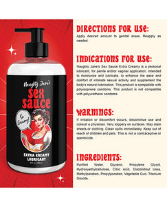 Naughty Jane's Extra Creamy Sex Sauce Lubricant - oz