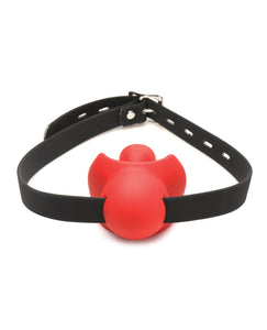 Gag en silicone de confort extrême - Design rouge et noir