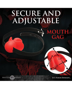 Extreme Comfort Silicone Ball Gag - Red and Black Design