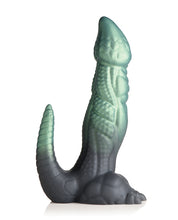 Indlæs billede i gallerifremviser, Dino Delight Silikone Dildo - Sort/Teal
