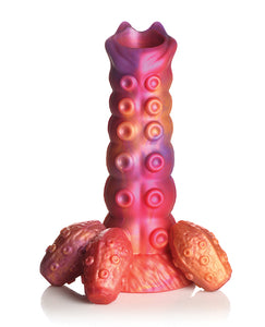 Fantasy Ovipositor Silicone Dildo with Egg Release - Vibrant Multi-Color Design