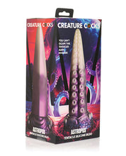 Load image into Gallery viewer, Galactic Tentacle Silicone Dildo - Cosmic Purple &amp; White
