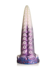 Load image into Gallery viewer, Galactic Tentacle Silicone Dildo - Cosmic Purple &amp; White
