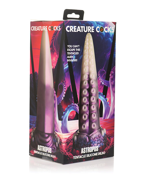 Galactic Tentacle Silicone Dildo - Cosmic Purple & White