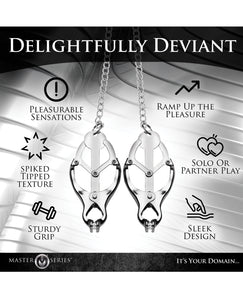 Tyrant Spiked Clover Nipple Clamps Intense Silver Edition