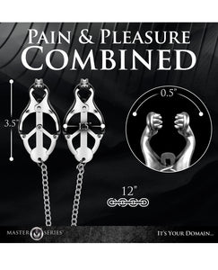 Tyrant Spiked Clover Nipple Clamps Intense Silver Edition