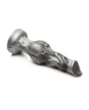 Load image into Gallery viewer, Night Prowler Silicone Dildo by Creature Cocks - Black/Silver Edition
