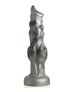 Night Prowler Silicone Dildo by Creature Cocks - Black/Silver Edition