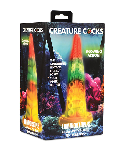 Dildo Tentacule Luminoctopus Arc-en-ciel Brillant dans le Noir par Creature Cocks