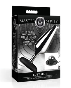 Master Series Butt Slut Butt Plug Metal & Silicon - Metal/Negru