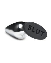 Cargue la imagen en el visor de la galería, Master Series Butt Slut Plug Anal de Metal y Silicona - Metal/Negro
