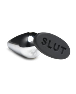 Plugue anal de metal e silicone Master Series Butt Slut - Metal/Preto