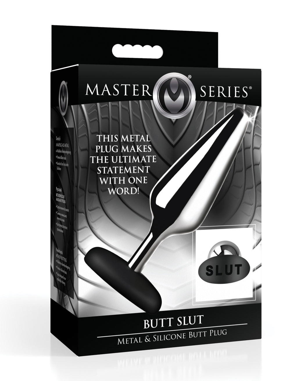 Master Series Butt Slut Metal & Silikone Butt Plug - Metal/Sort