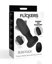 Load image into Gallery viewer, Inmi Bum Flick Flicking &amp; Vibrating Silicone Butt Plug w/Remote - Black
