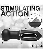 Load image into Gallery viewer, Inmi Bum Flick Flicking &amp; Vibrating Silicone Butt Plug w/Remote - Black
