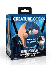 Ladda bilden i Galleri Viewer, Night Prowler Silicone Penis Sleeve &amp; Ball Stretcher - Silver/Black by Creature Cocks
