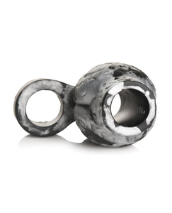 Night Prowler Silicone Penis Sleeve & Ball Stretcher - Silver/Black by Creature Cocks