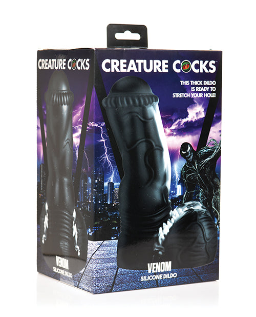 Dildo de Silicone Alien Invader Venom - Preto Meia-Noite