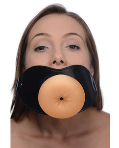 Ultimate Kinky Gag with Realistic TPE Backdoor Insert Light Black