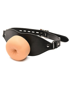 Ultimate Kinky Gag with Realistic TPE Backdoor Insert Light Black