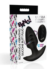 Load image into Gallery viewer, Bang! Rotating &amp; Vibrating Tapered Butt Plug w/Remote - Black
