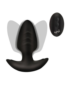 Knall! Rotierender und vibrierender konischer Buttplug mit Fernbedienung – Schwarz