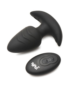 Knall! Rotierender und vibrierender konischer Buttplug mit Fernbedienung – Schwarz