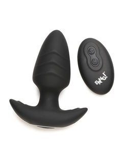 Knall! Rotierender und vibrierender konischer Buttplug mit Fernbedienung – Schwarz