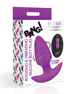 Bang! Plug anal conic rotativ și vibrator cu telecomandă