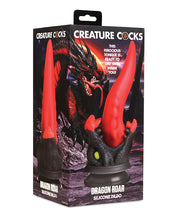 Load image into Gallery viewer, Mythical Beast Silicone Dildo - Fiery Red and Black
