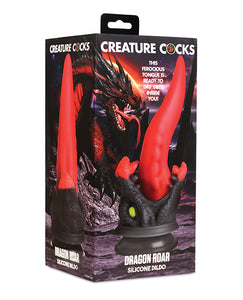 Dildo en silicone Bête Mythique - Rouge Feu et Noir