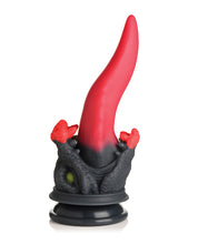 Load image into Gallery viewer, Mythical Beast Silicone Dildo - Fiery Red and Black
