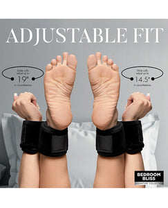 Velvet Soft Beginner Wrist and Ankle Restraints Black