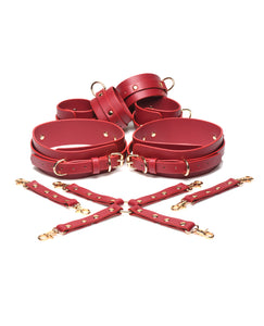 Crimson Captive Vegan Leather Restraint Set With Cuffs