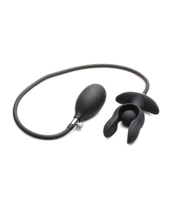 Master Series Dark Pearl Inflatable Vibrating Butt Plug w/Remote Control - Black