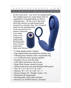 Zero Tolerance Extra Mile C Ring Vibrator - Blu