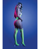 Cargue la imagen en el visor de la galería, Paradigm UV Reactive Halter Teddy Bodystocking Neon Green One Size
