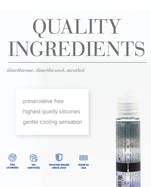 JO Premium Cooling Lubricant Glycerin Free Silicone Based Water Resistant 1 Oz