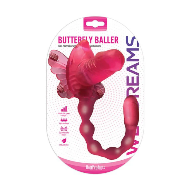 Wet Dreams Butterfly Baller Sex Harness w/Dildo