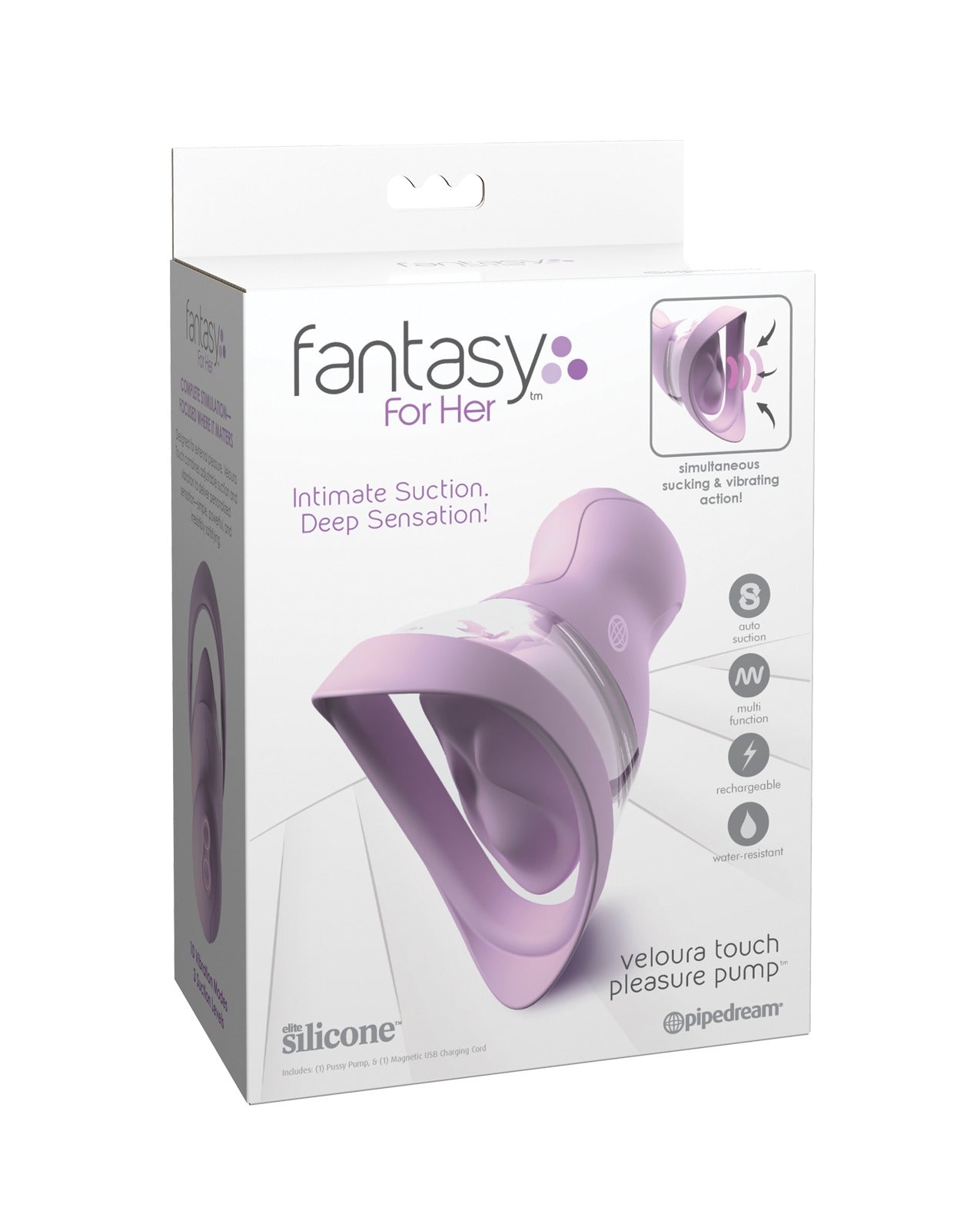 Pompă externă cu aspirație Fantasy For Her Veloura Touch, mov