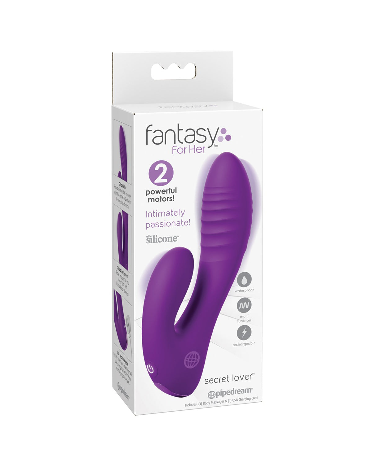 Fantasy For Her Secret Lover Purple Dual Motor Silicone Vibrator