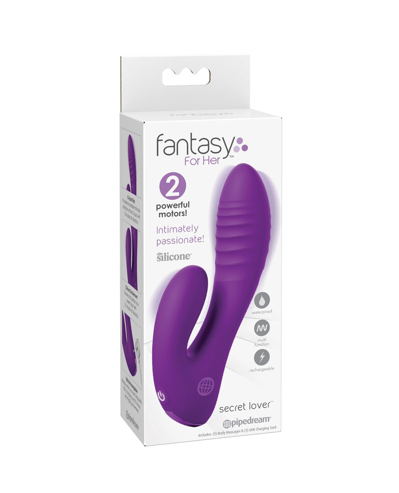 Load image into Gallery viewer, Fantasy For Her Secret Lover Purple Dual Motor Silicone Vibrator
