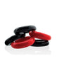 Load image into Gallery viewer, Hunky Junk Jacker 5 Pack Super Stretch Cockrings Soft Black And Red
