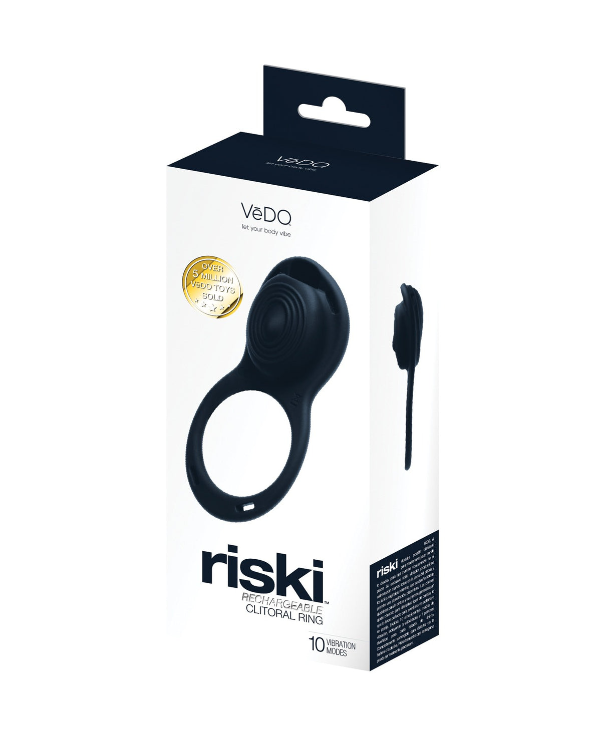 VeDo Riski Rechargeable Wearable Clitoral Vibrator For Couples Black