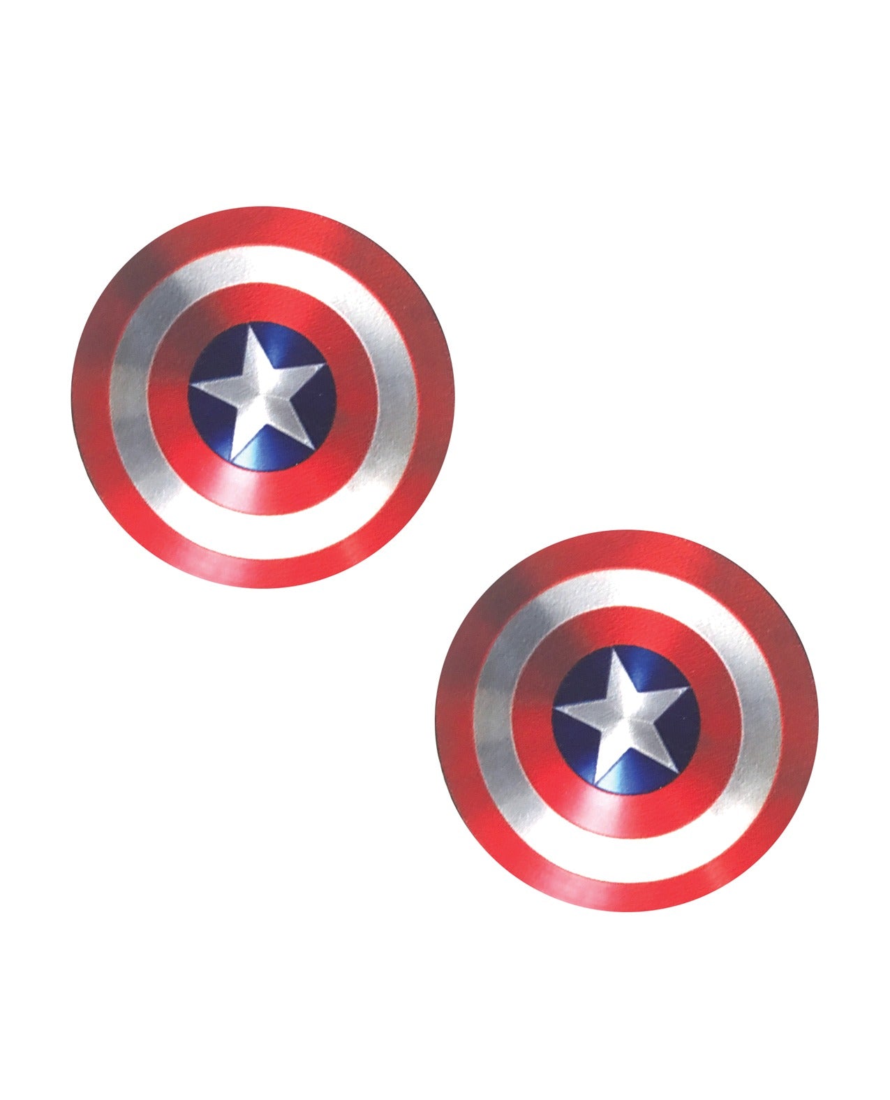 Par de cubrepezones adhesivos Nipztix Capn Merica Shield, paquete de 2, para fiestas y festivales
