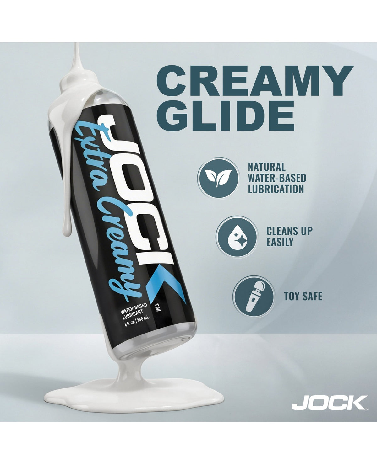 Curve Toys Jock ekstra cremet vandbaseret glidecreme, 8 Oz