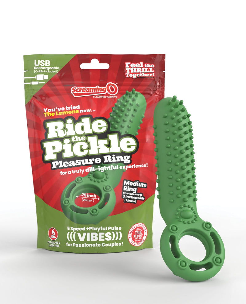 Încărcați imaginea în vizualizatorul Galerie, Inel pentru penis vibrator Screaming O Ride The Pickle, verde
